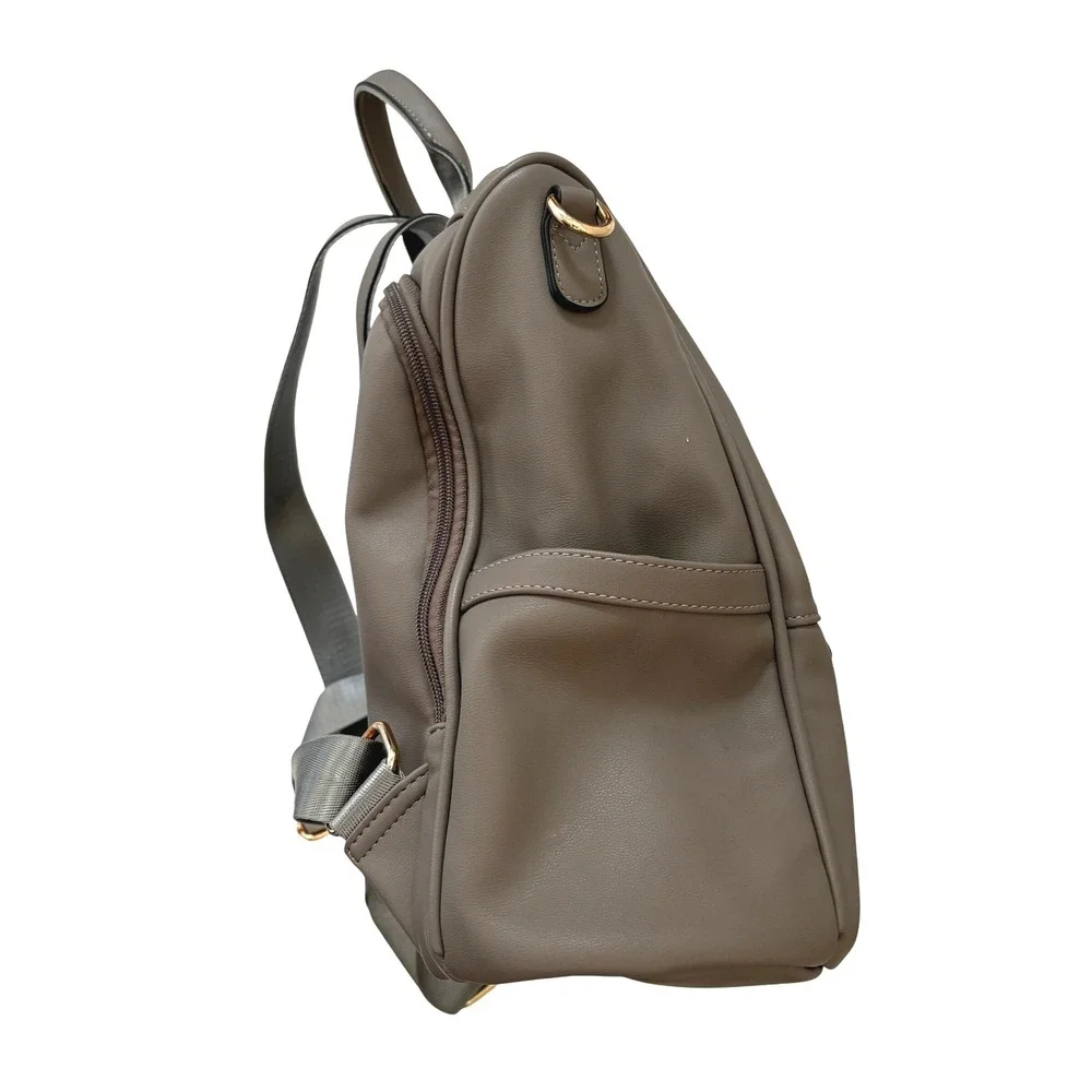 Cluci Gray Backpack Purse Convertible Shoulder‎ Bag Handbag Faux Leather